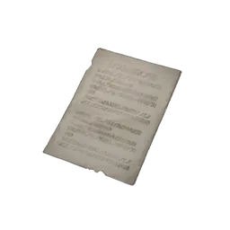 Note glissée dans un journal